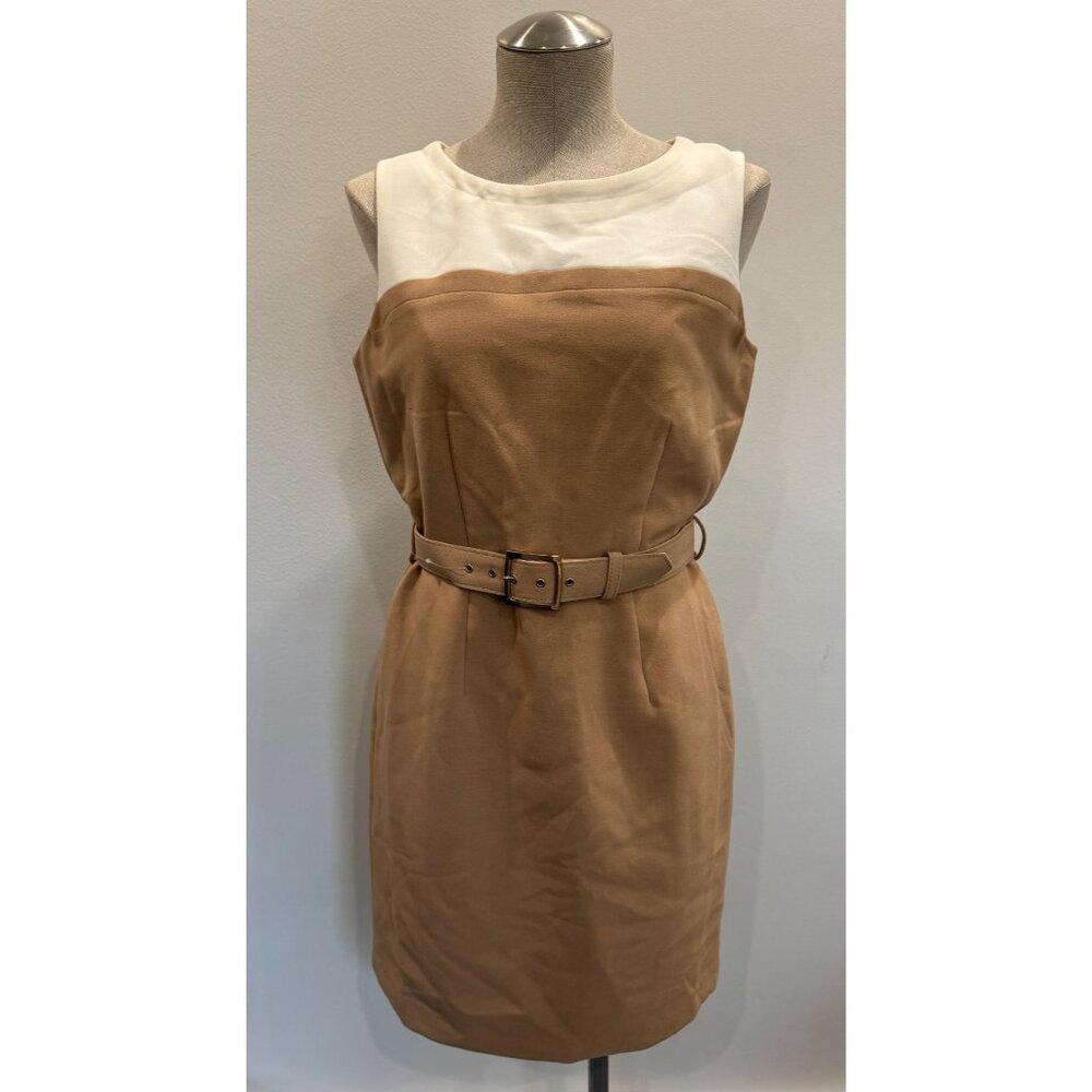 Banana Republic NWT Belted Sheath Dress in Tan Size 8